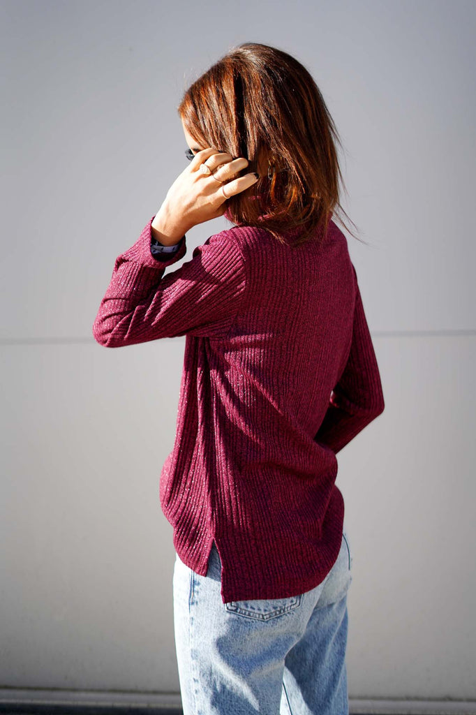 Camiseta manga larga & cuello alto LUREX · MAGENTA ·
