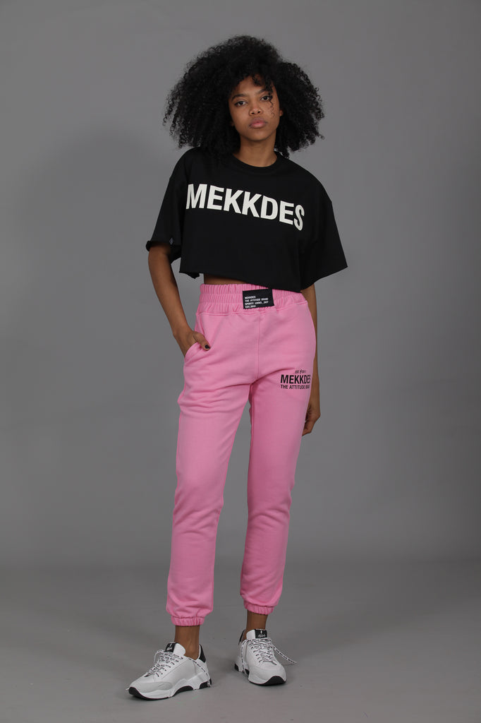 Camiseta cropped LOGO · NEGRO ·
