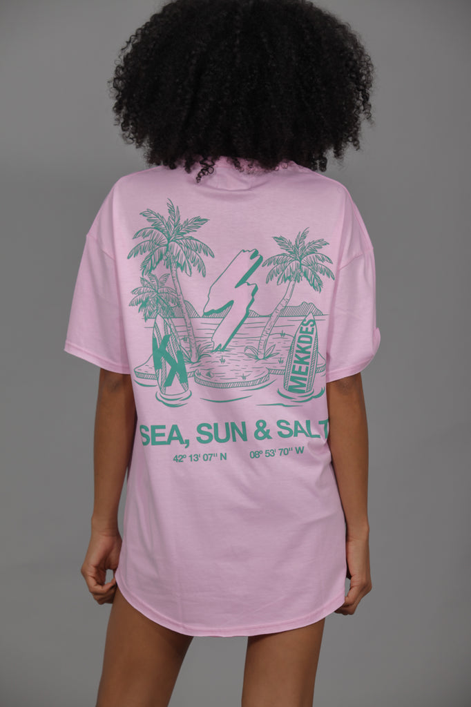 Camiseta HE "SEA, SUN, SALT " · ROSA · Unisex