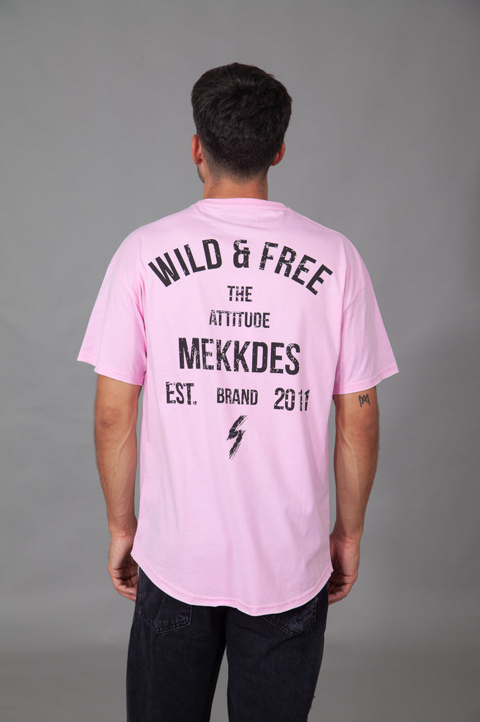Camiseta HE WILD & FREE rosa