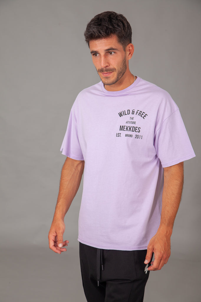 Camiseta HE WILD & FREE lila