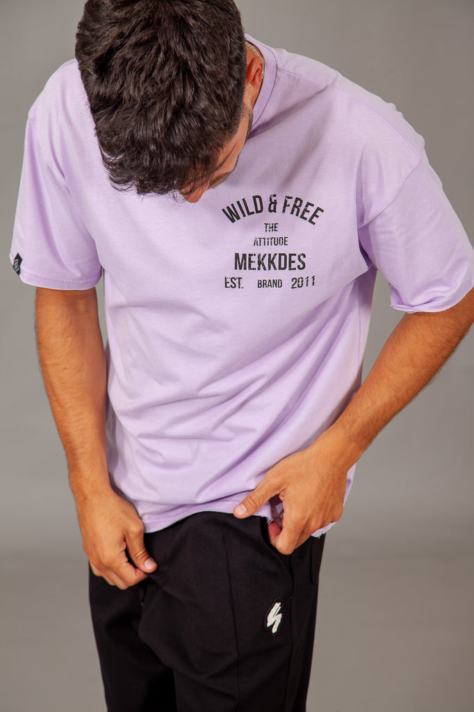 Camiseta HE WILD & FREE lila