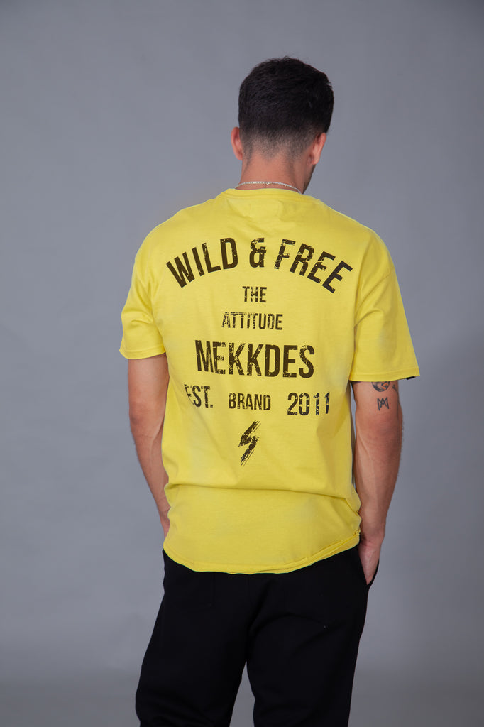 Camiseta HE WILD & FREE amarillo