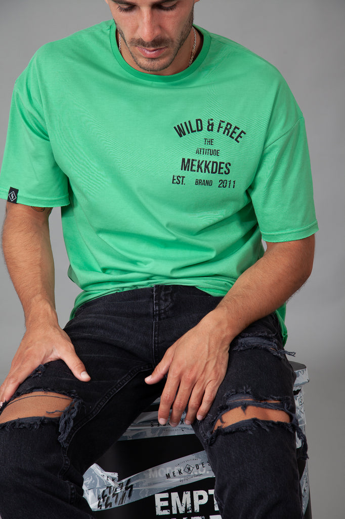 Camiseta HE WILD & FREE verde