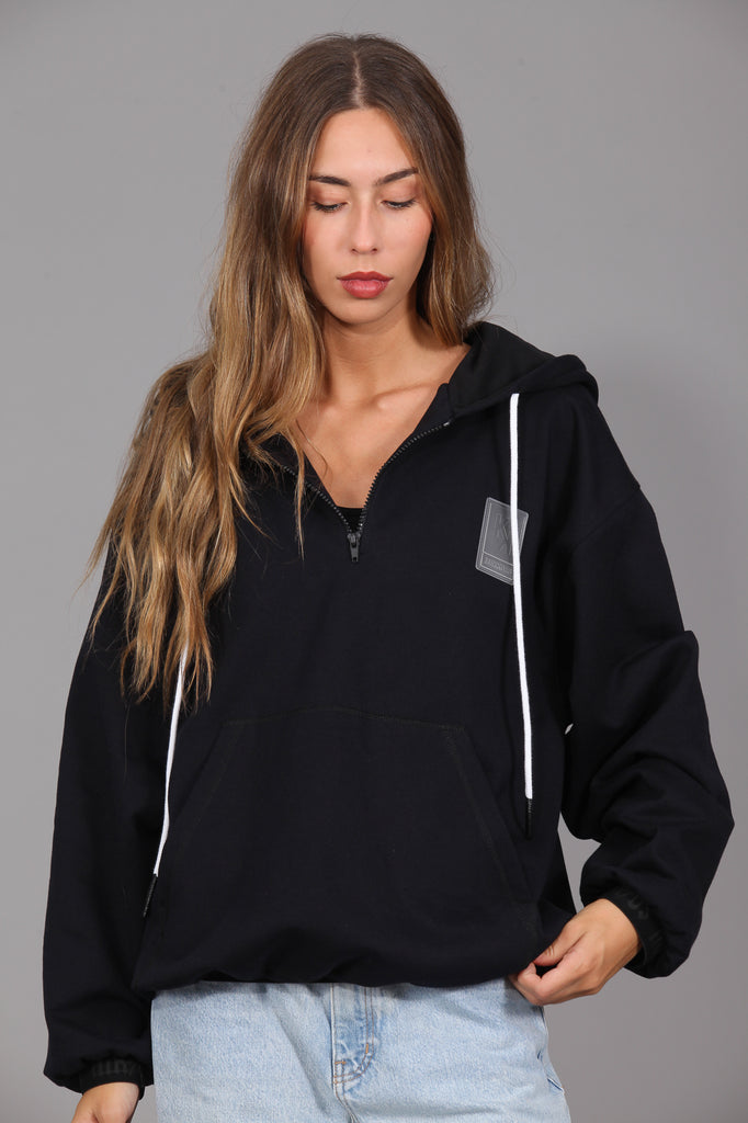 Sudadera HE capucha goma MKDS · NEGRO·