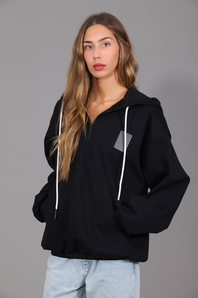 Sudadera HE capucha goma MKDS · NEGRO·