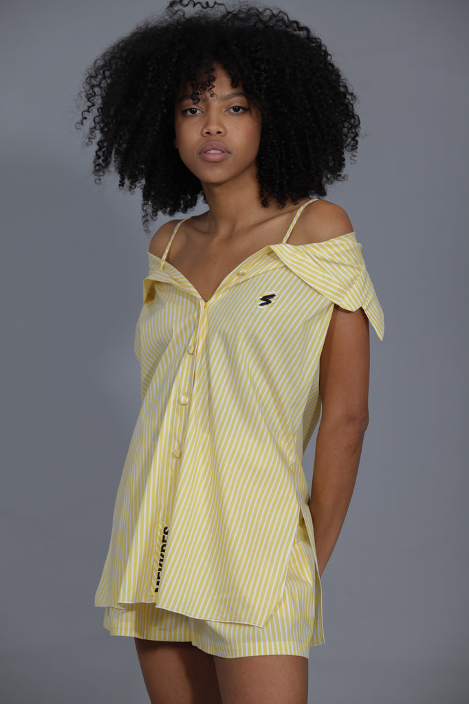 Blusa desestructurada · RAYAS AMARILLAS ·