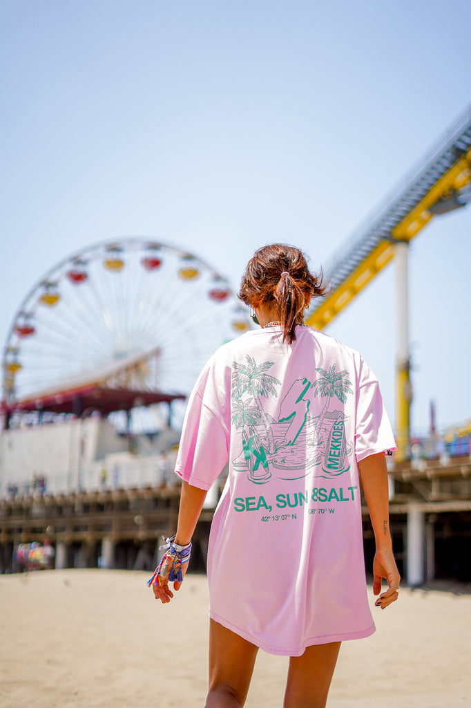 Camiseta HE "SEA, SUN, SALT " · ROSA · Unisex