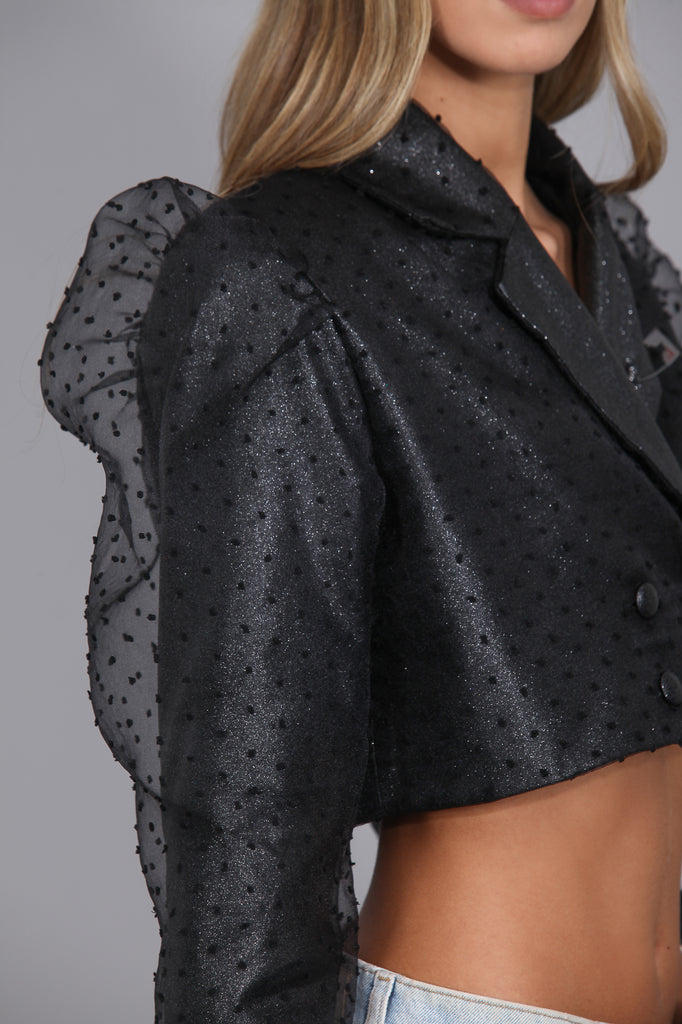 Blazer Cropped Metalizada ROCK & PARTY!