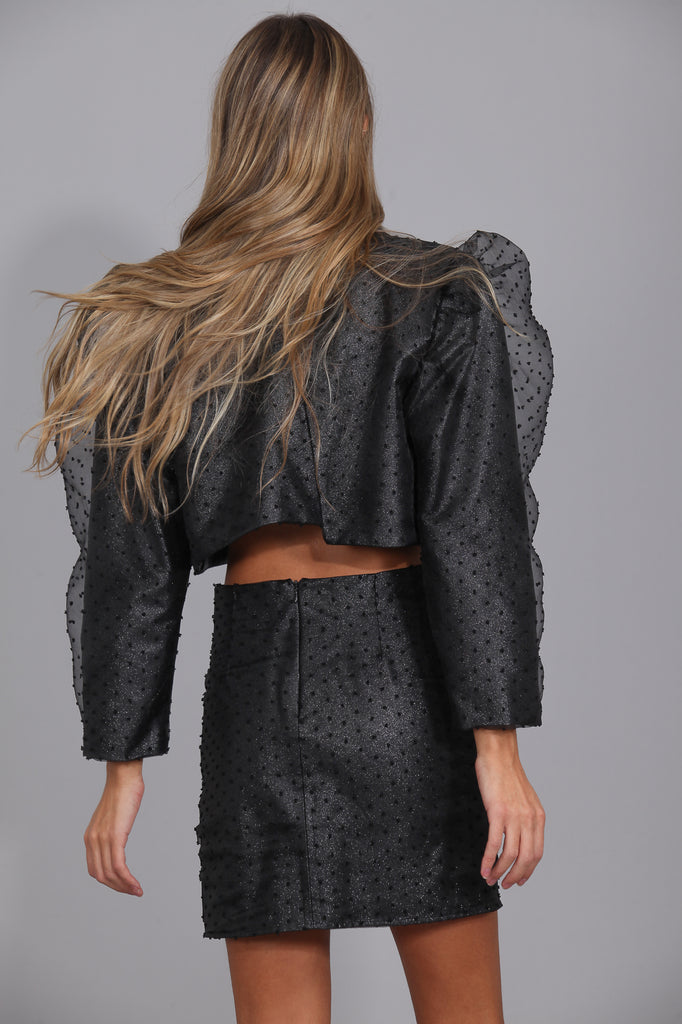 Blazer Cropped Metalizada ROCK & PARTY!