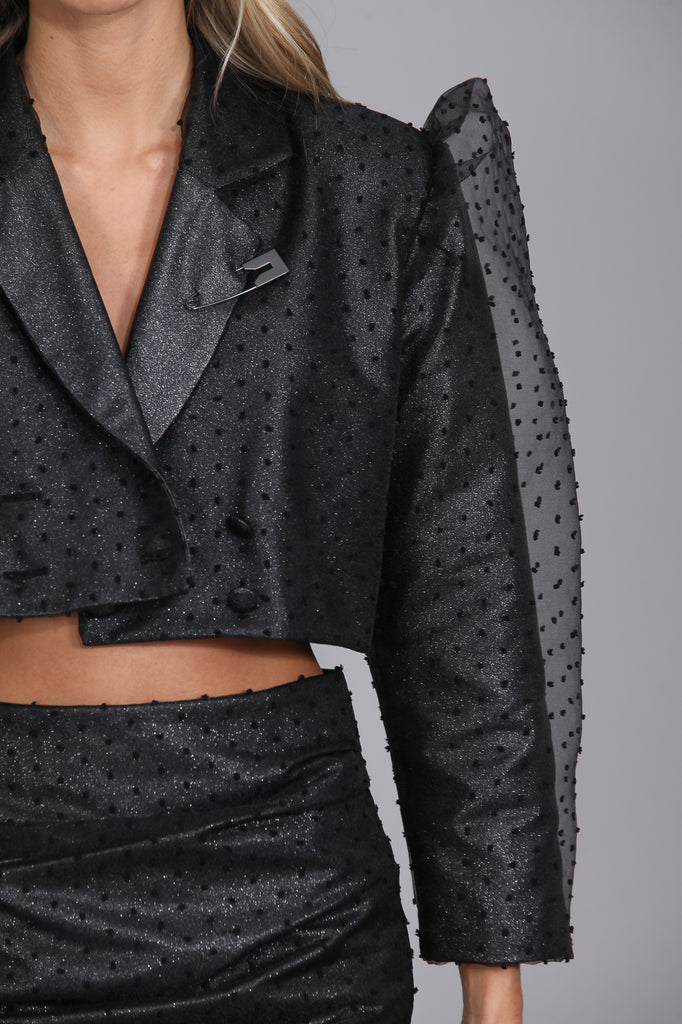 Blazer Cropped Metalizada ROCK & PARTY!