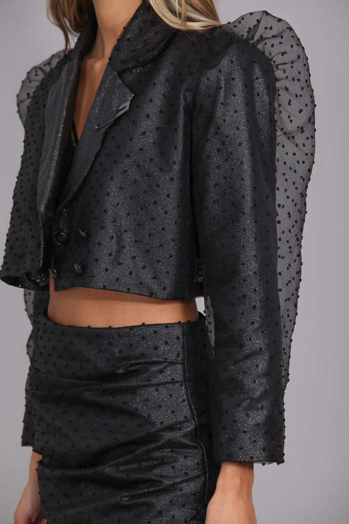 Blazer Cropped Metalizada ROCK & PARTY!
