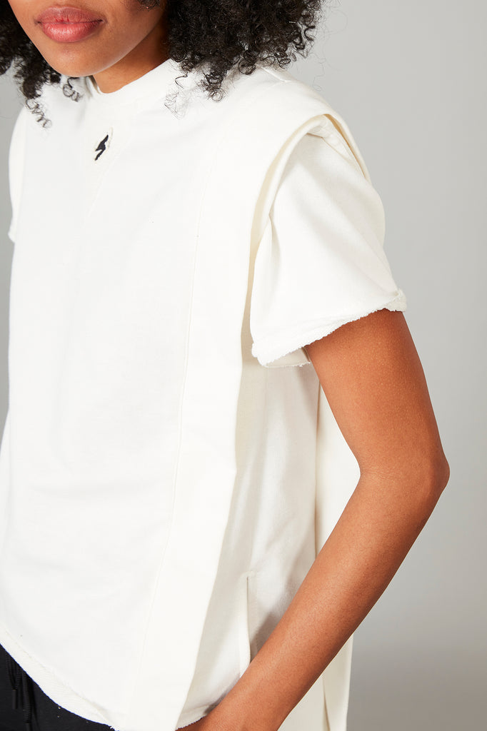 Sudadera manga corta & detalle lateral CRUDO
