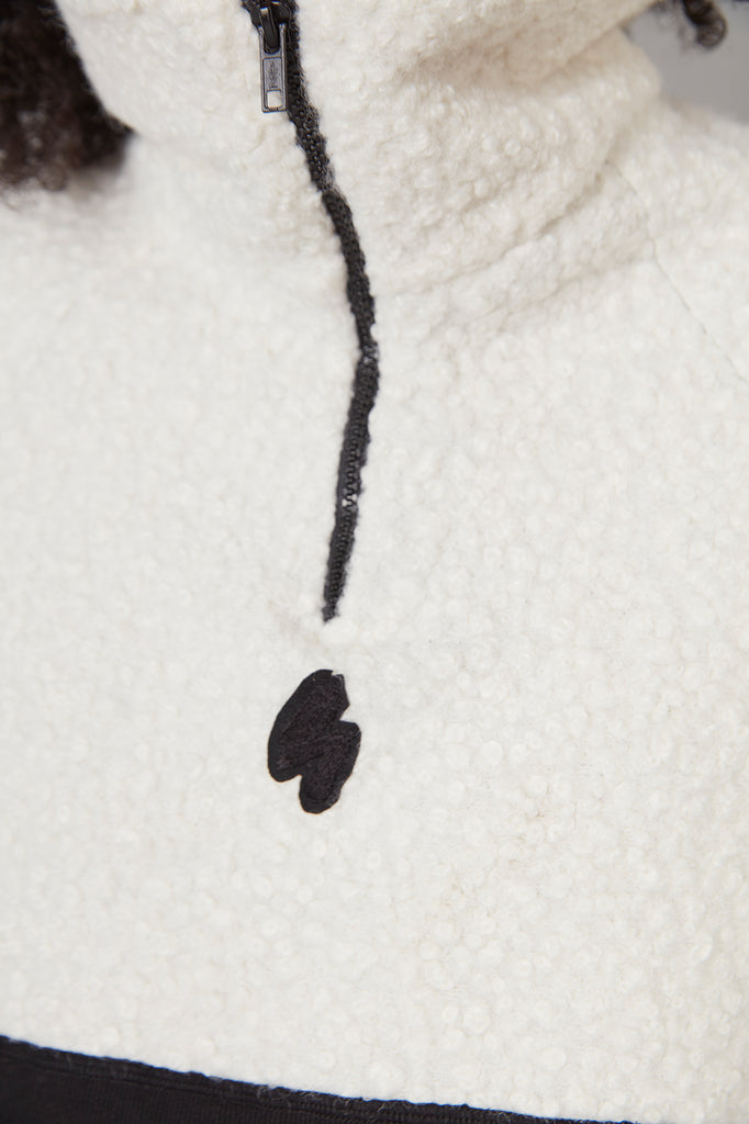 Sudadera cremallera DOLLY crudo & negro
