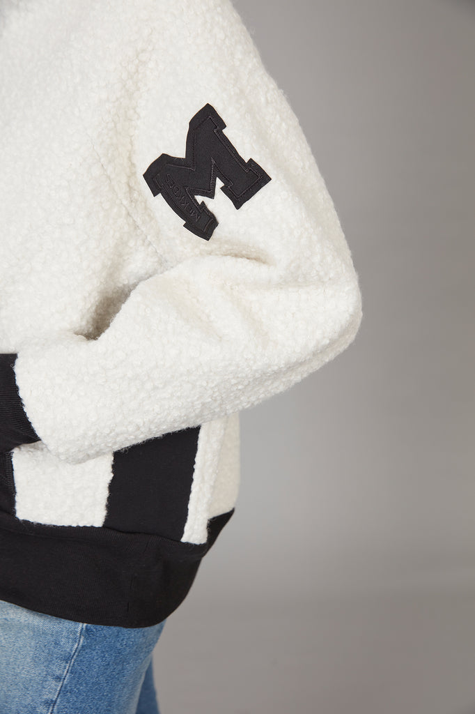 Sudadera cremallera DOLLY crudo & negro
