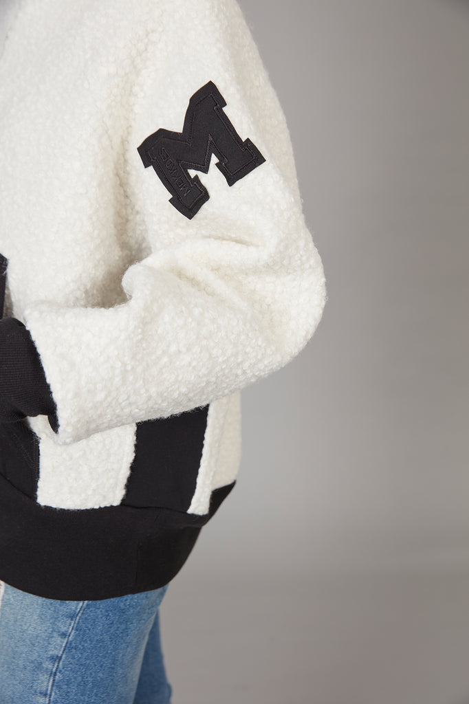 Sudadera cremallera DOLLY crudo & negro