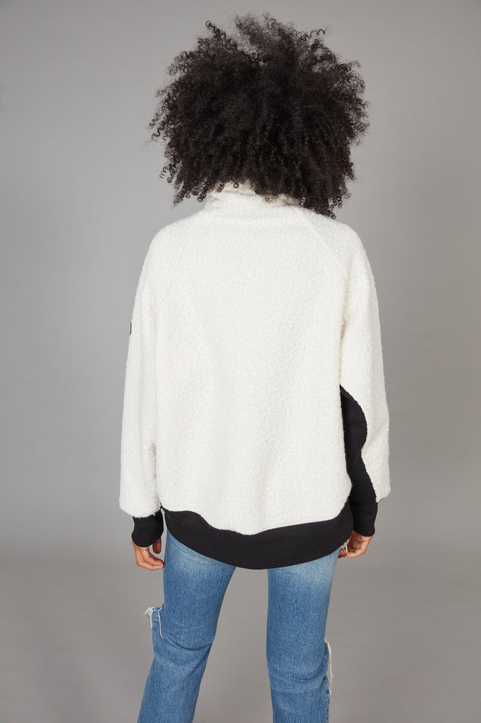Sudadera cremallera DOLLY crudo & negro