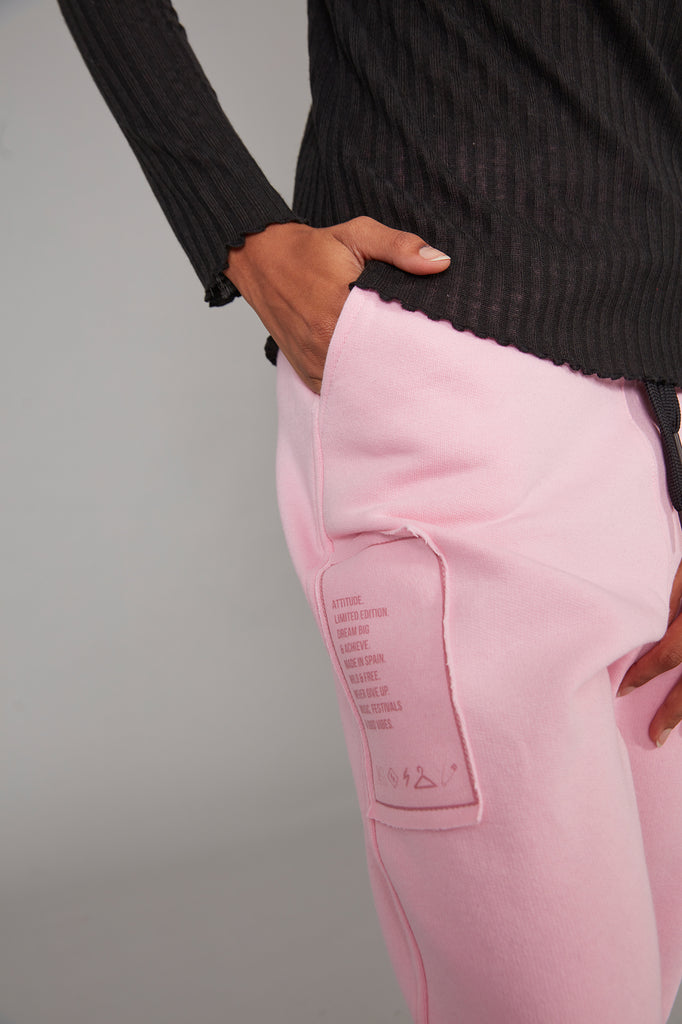 Jogger puño ancho & parches ROSA