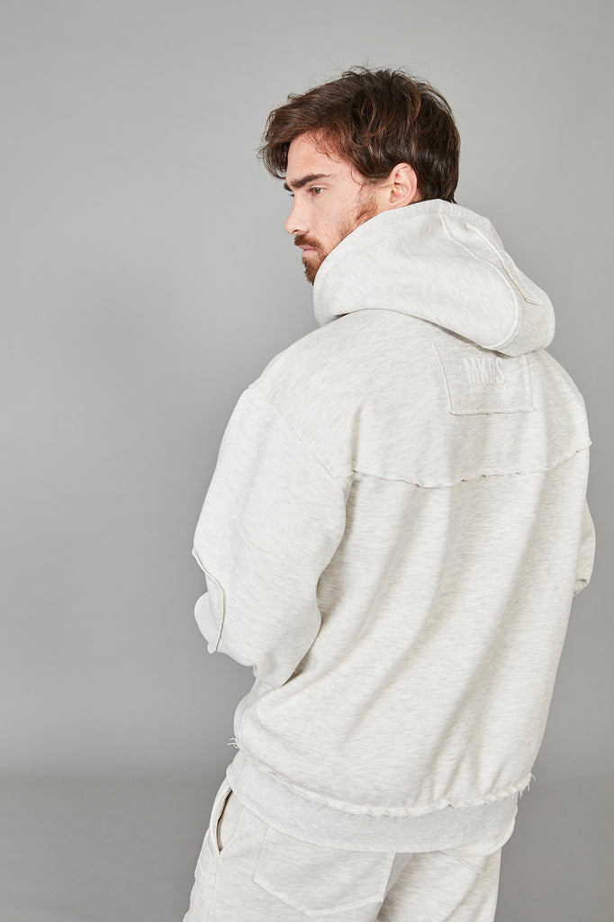 Sudadera HE Oversized gris parches & capucha