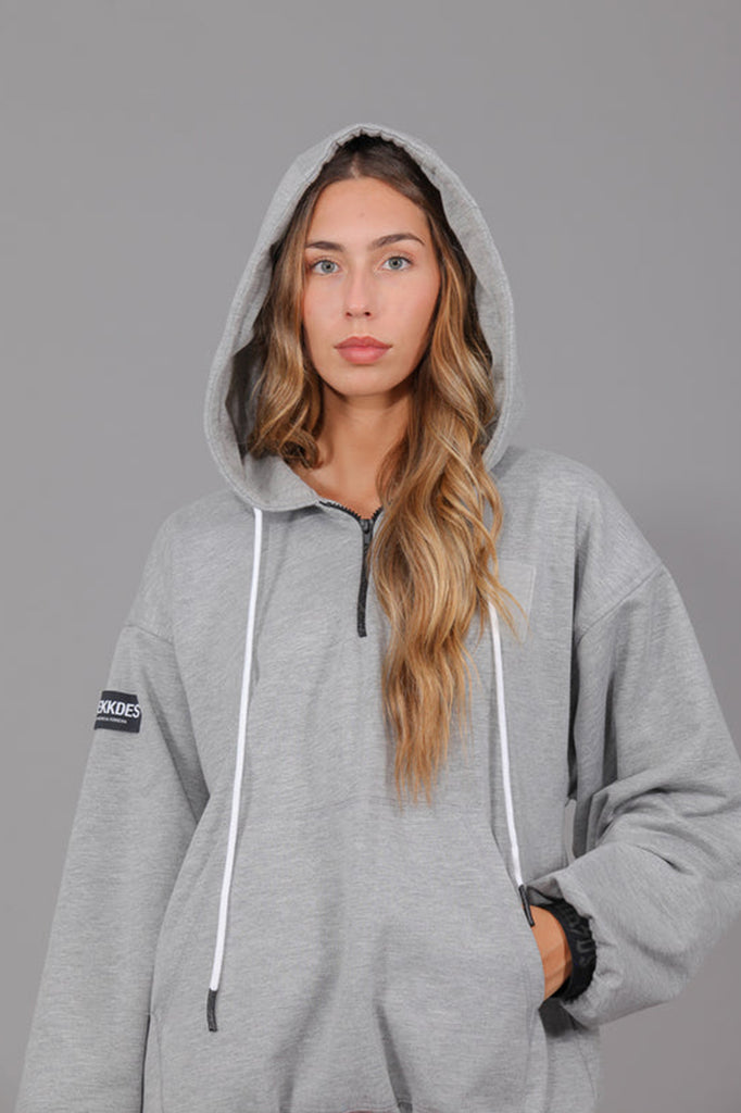 Sudadera HE capucha goma MKDS · GRIS ·