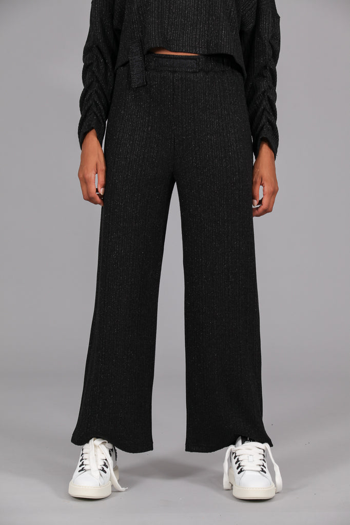 Pantalón holgado punto LUREX · NEGRO ·