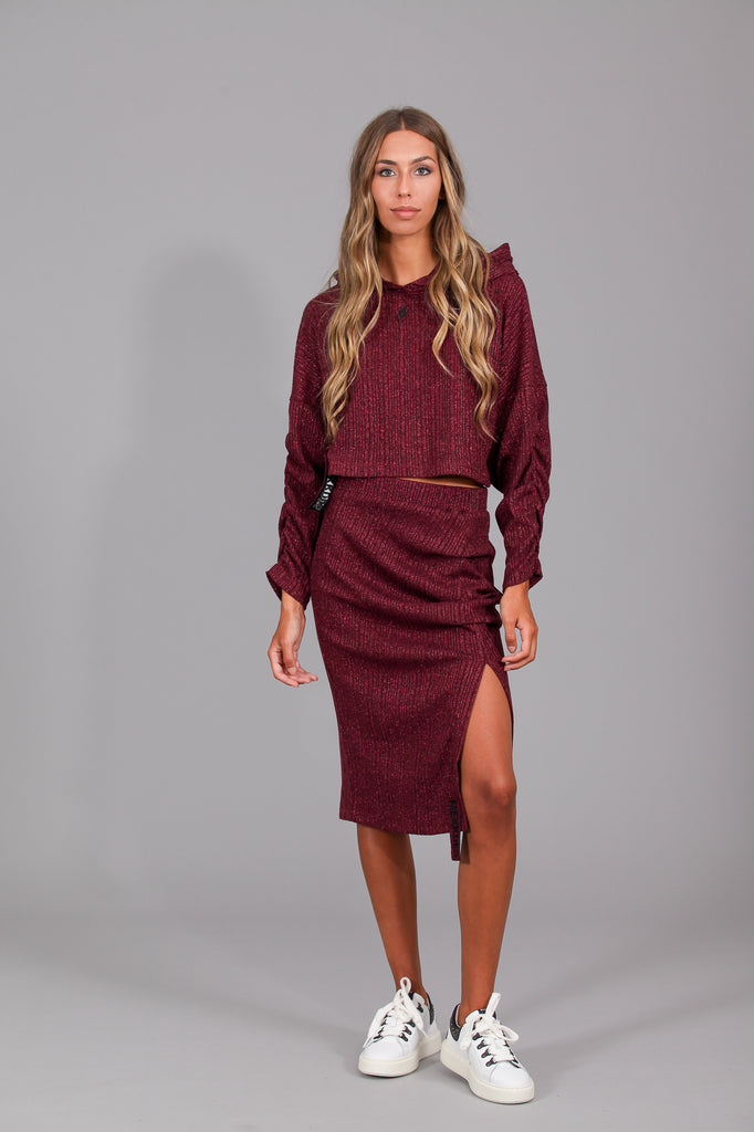 Sudadera corta punto LUREX · MAGENTA ·