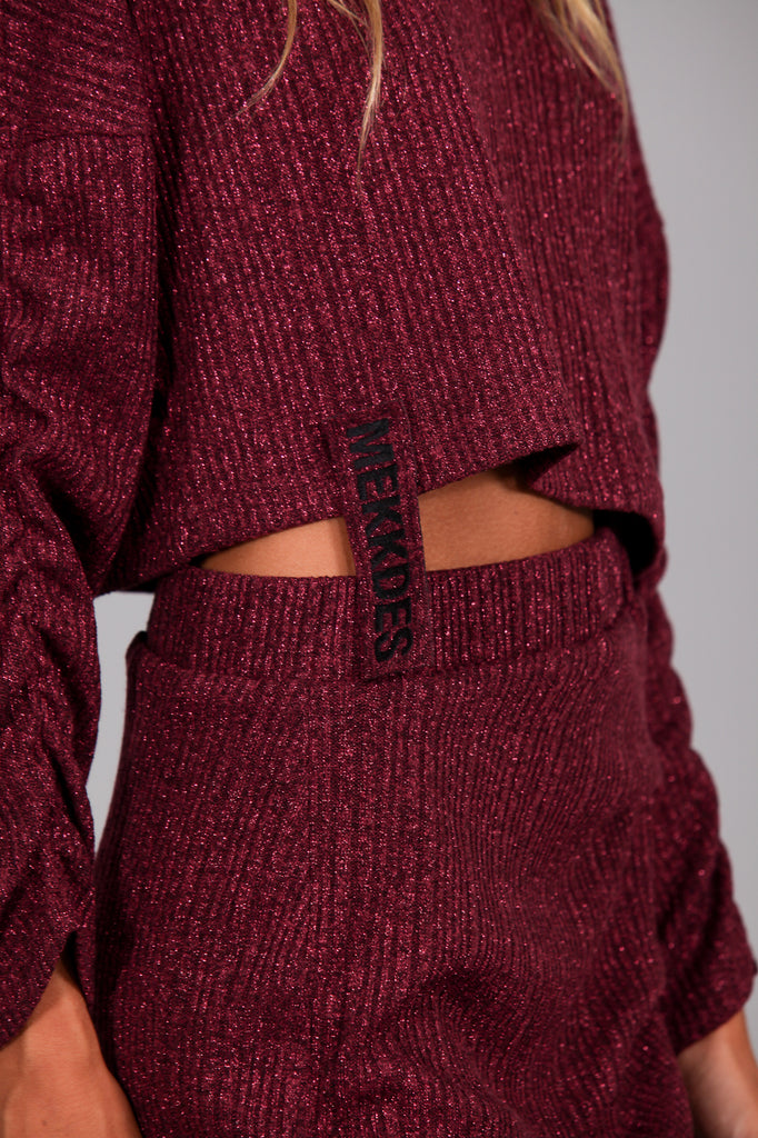 Sudadera corta punto LUREX · MAGENTA ·