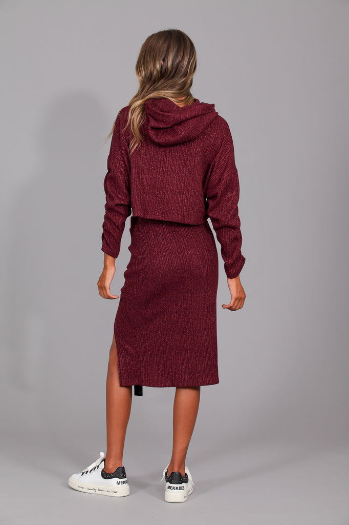 Sudadera corta punto LUREX · MAGENTA ·