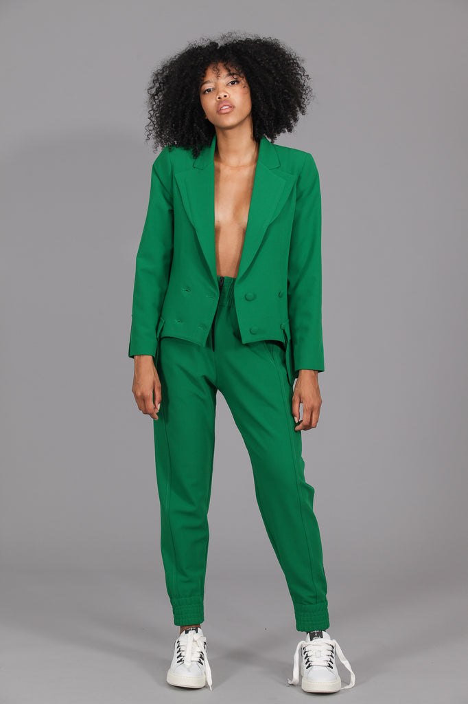 Blazer largos desiguales & bolsillos · VERDE ·