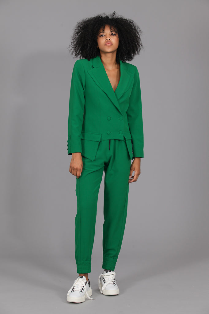 Blazer largos desiguales & bolsillos · VERDE ·