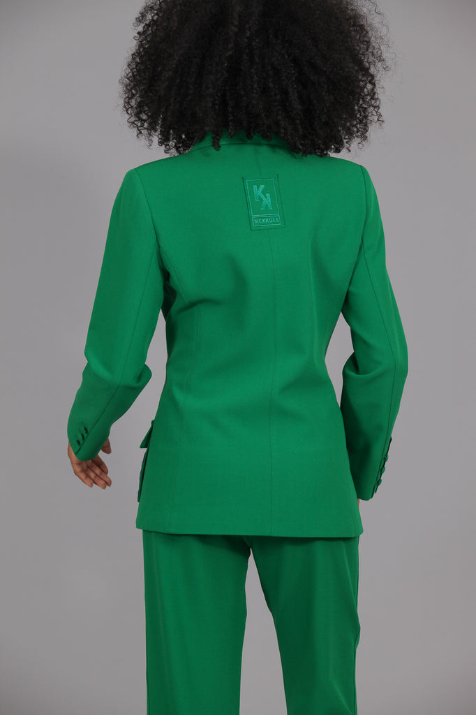 Blazer largos desiguales & bolsillos · VERDE ·
