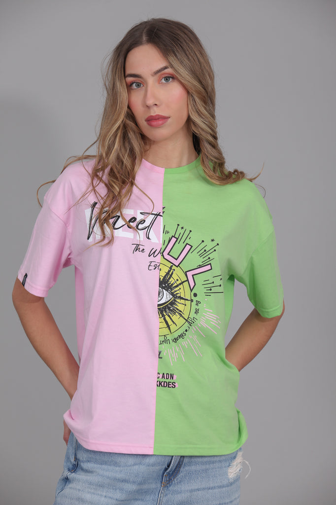Camiseta combinada Neón & Rosa SOUL