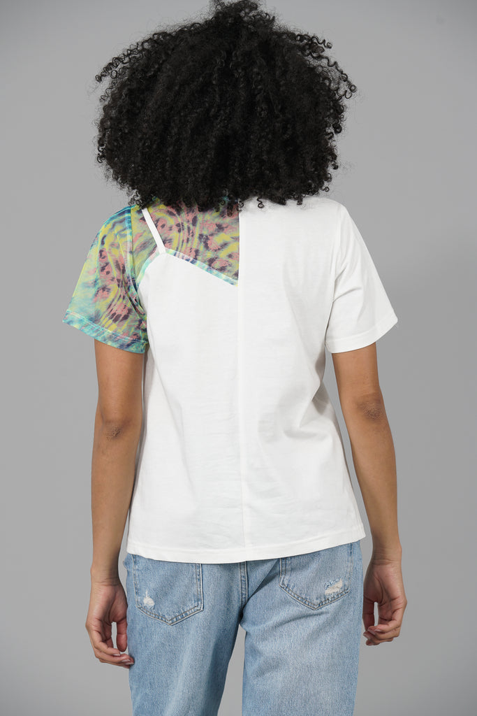 Camiseta combinada SHADES OF SUMMER · TUL PRINT & CRUDO ·