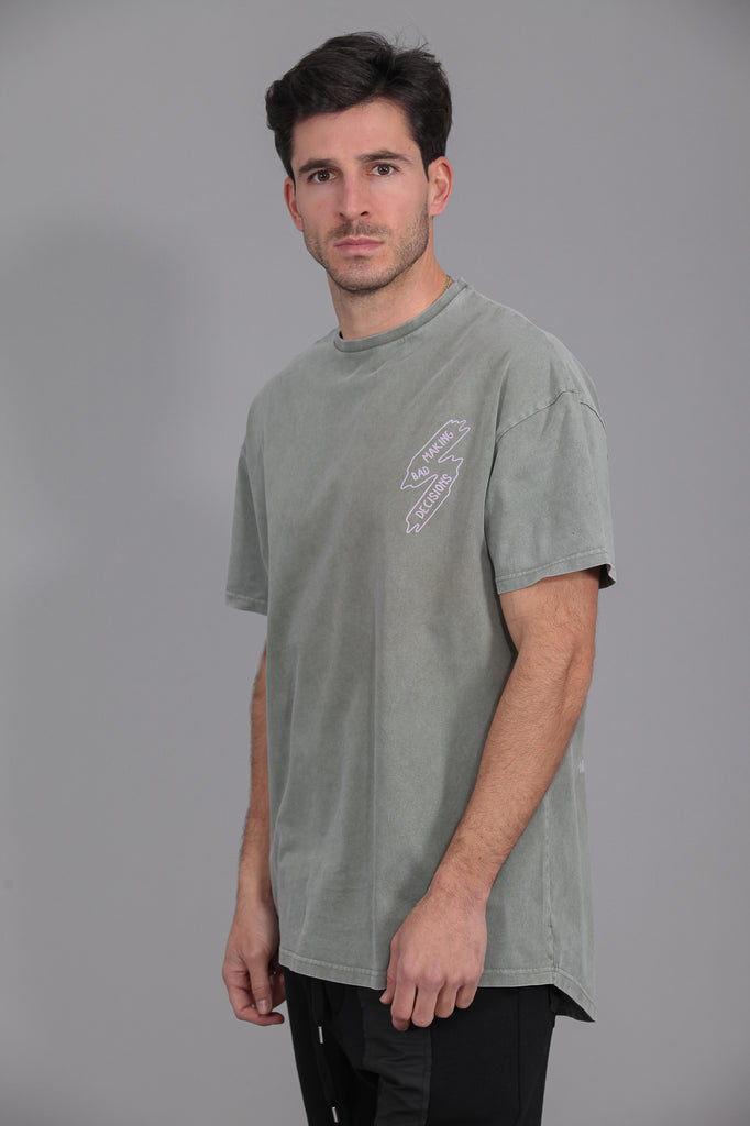 Camiseta HE "SPEED & SERVICE " · KHAKI VINTAGE & ROSA ·