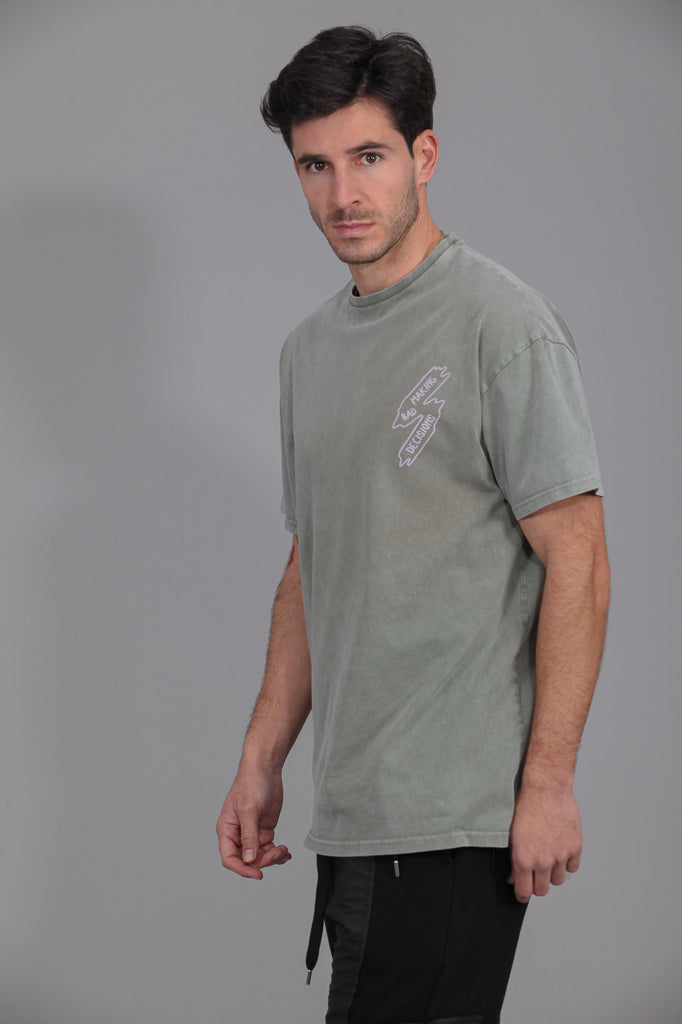 Camiseta HE "SPEED & SERVICE " · KHAKI VINTAGE & ROSA ·