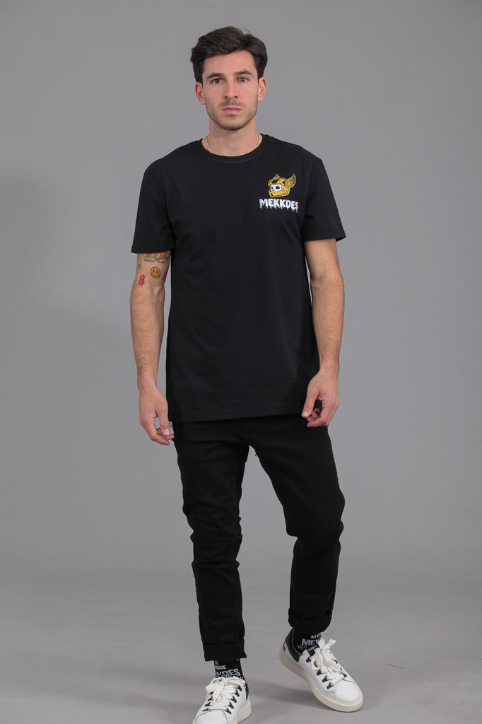 Camiseta HE "WINGED HELMET " · NEGRO & AMARILLO ·