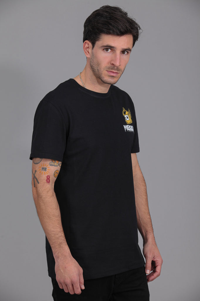 Camiseta HE "WINGED HELMET " · NEGRO & AMARILLO ·