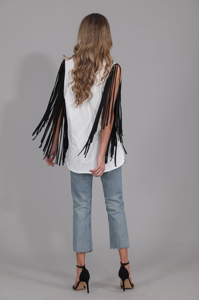 Camiseta ROCK flecos · CRUDO ·