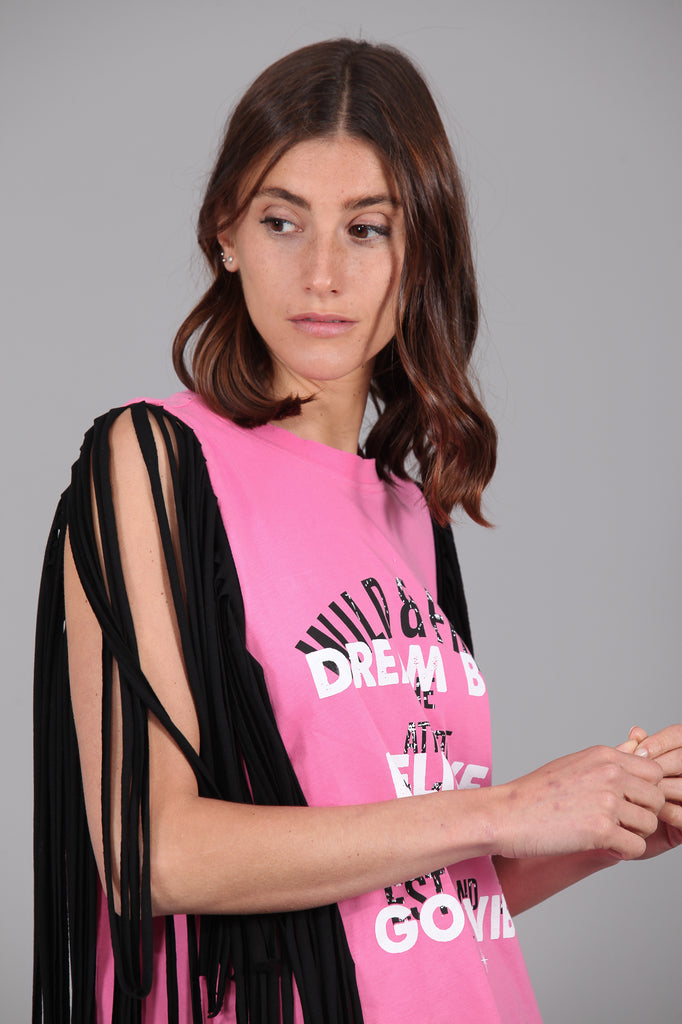 Camiseta SUMMER flecos · ROSA ·