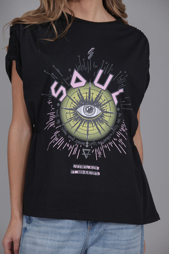 Camiseta SOUL detalle gomas · NEGRO ·