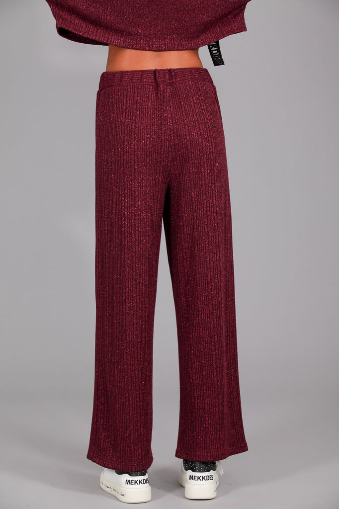 Pantalón holgado punto LUREX · MAGENTA ·