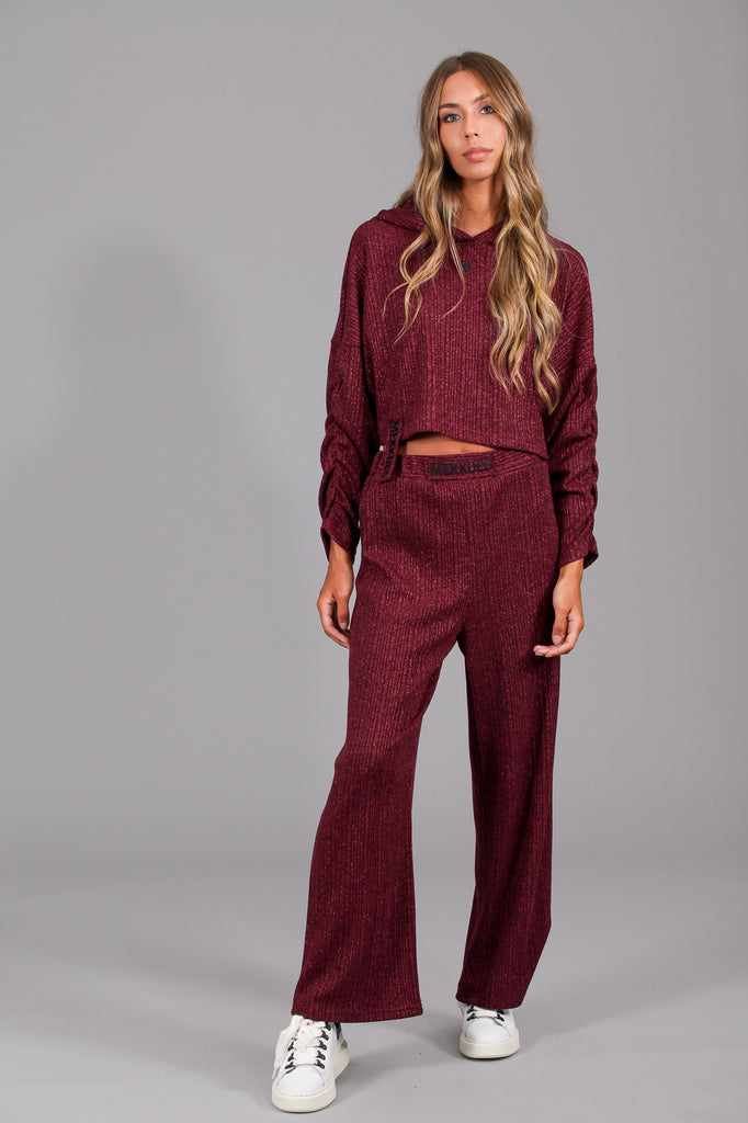 Pantalón holgado punto LUREX · MAGENTA ·