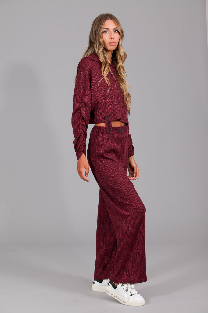 Pantalón holgado punto LUREX · MAGENTA ·