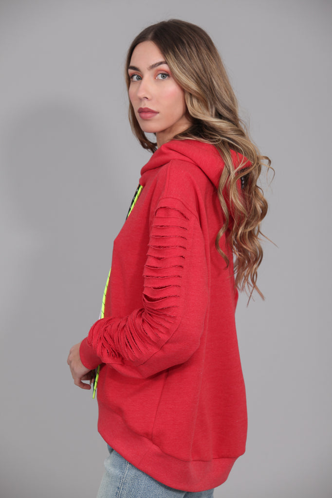 Sudadera multicordones & detalle mangas · CORAL ·