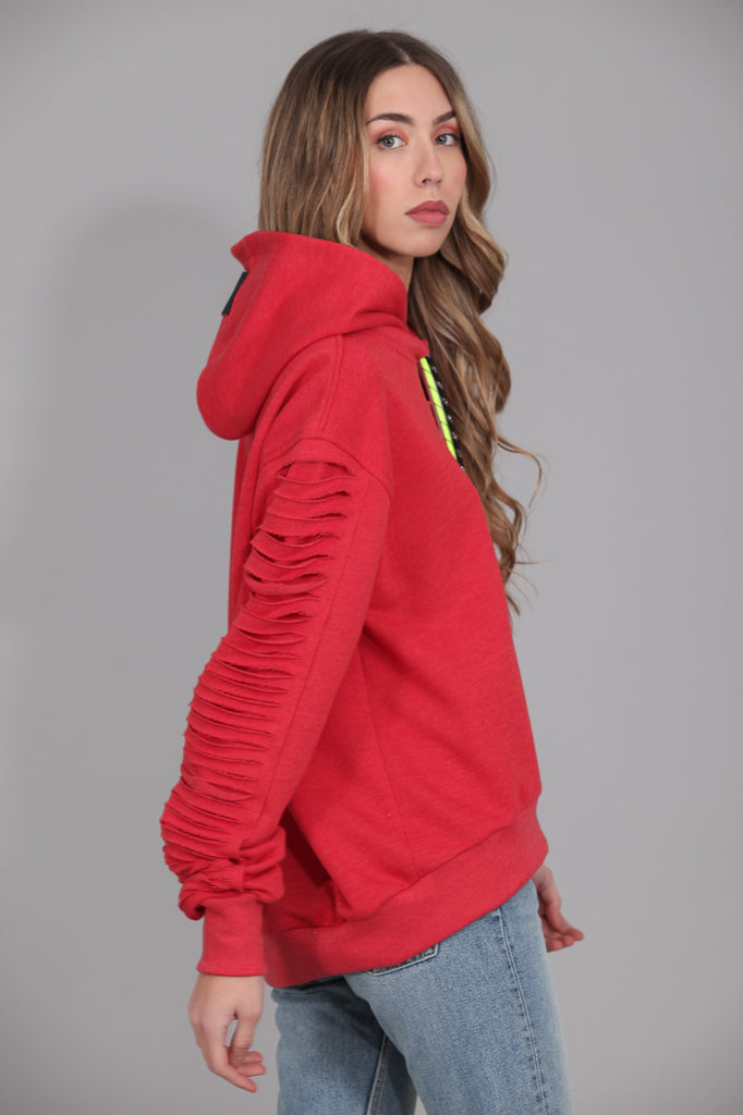 Sudadera multicordones & detalle mangas · CORAL ·