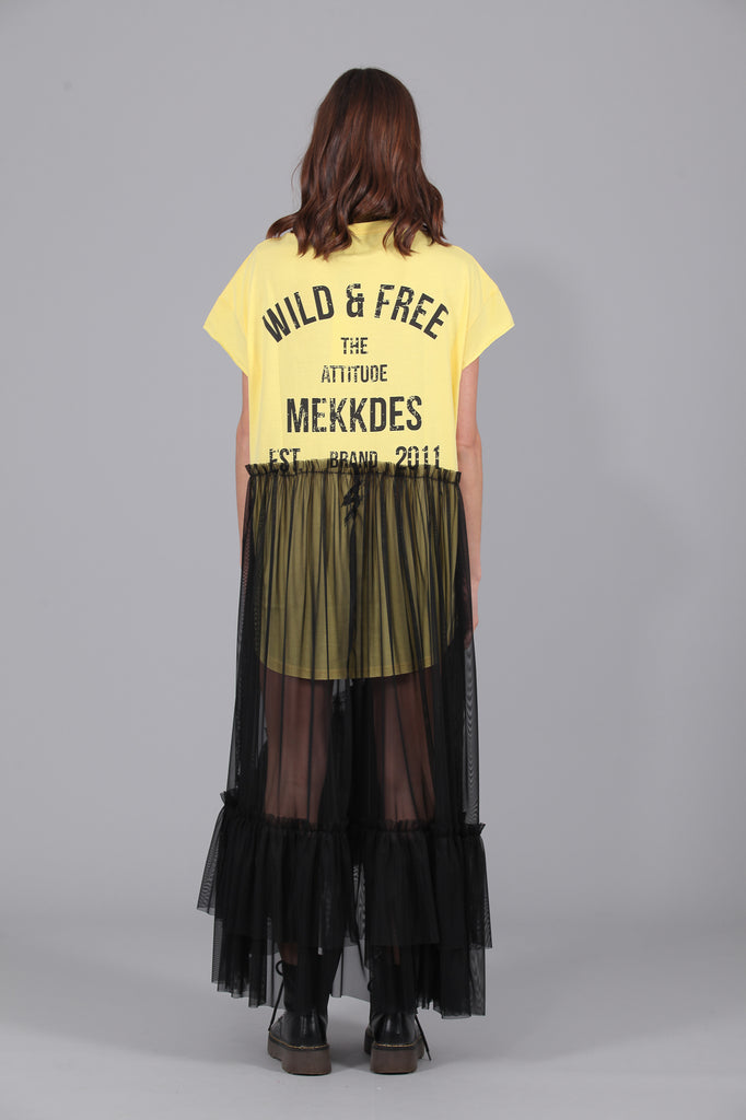 Vestido Camiseta & Tul WILD & FREE · AMARILLO ·