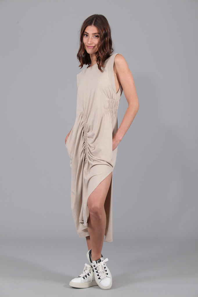 Vestido Midi algodón Gomas · ARENA ·