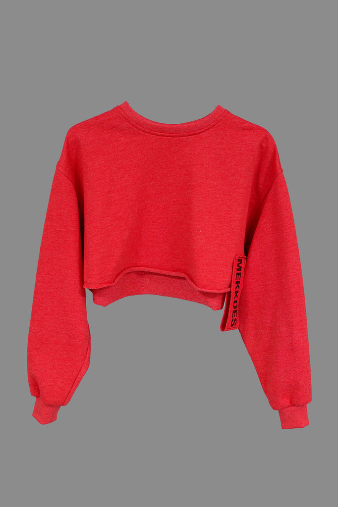 Sudadera cropped parches · CORAL ·