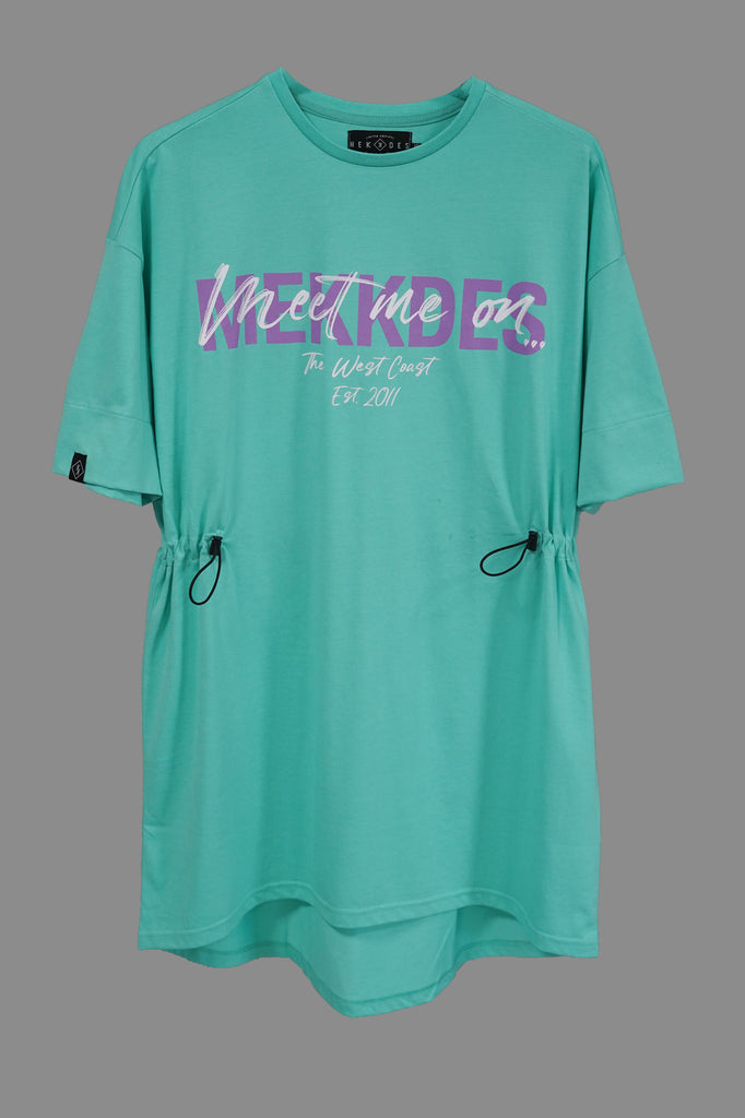 Vestido-camiseta goma WEST COAST LOGO · Turquesa