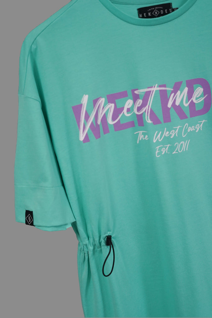 Vestido-camiseta goma WEST COAST LOGO · Turquesa